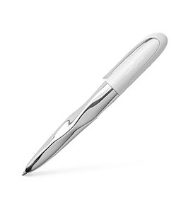 Nice pen shiny chromed white ballpoint pen